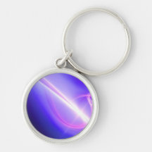 Glowing Purple Fractal Abstract Art Keychains