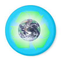 glowing recycled earth fridge magnet