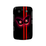 Glowing Red & Black Butterfly & Stripes On Black Blackberry Bold Cover