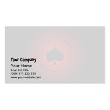 Glowing spade card suit business cards