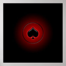 Glowing spade card suit print
