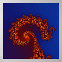 Glowing Spiral Fractal Poster