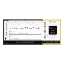 Glowing Summer Li Boarding Pass Wedding Invitation