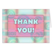 Glowing Target Rings Thank You Cotton Candy Blue cards