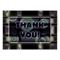 Glowing Target Rings Thank You Dark Metal Blue cards