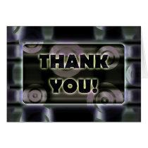 Glowing Target Rings Thank You Dark Metal cards