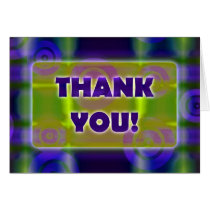Glowing Target Rings Thank You Green Algae Water cards
