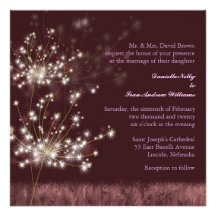 Glowing Twilight Dandelion Fall Wedding Invites