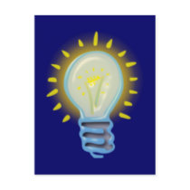 glühbirne light bulb postkarte