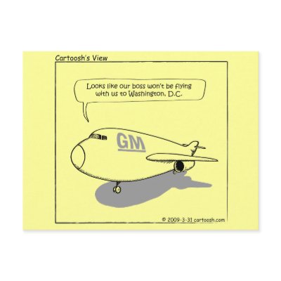 GM CEO Stepped Down Postcards by cartoosh