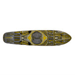 Gnarly superfly skateboard in silver and gold