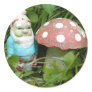 Gnome and Toadstool Round Stickers