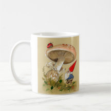Gnome find a Ladybug and Mushroom Coffee Mugs