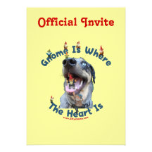 Gnome Home Heart Dog Invitation
