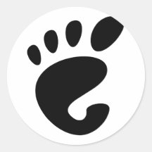 Gnome - Linux - OSS FSF  Round Sticker