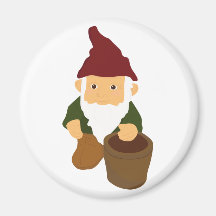 Gnome with Bucket Magnet
