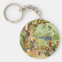 Gnomes, Elves and Fairies in the Magical Forest Keychains