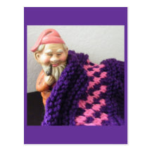 Gnomes Love Knitting Postcard