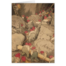 Gnomes Mining in a Cave Card