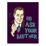 Go Ask Your Mother Retro Postcard