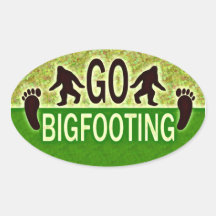 Go Bigfooting Oval Sticker
