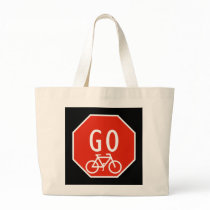 Go Bike Sign Canvas Bags