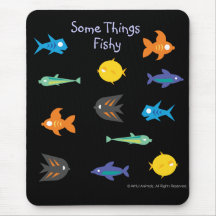 Go Fish_Some Things Fishy_black light aquarium Mouse Pads