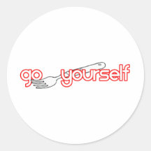 Go Fork Yourself Round Stickers