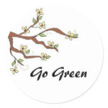 Go Green  Branch with Buds Sticker