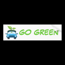 Go Green Car bumper stickers