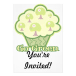Go Green Cupcake Custom Invitations
