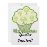 Go Green Cupcake Custom Invitations