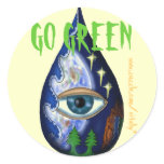 Go green Earth abstract art cool sticker design