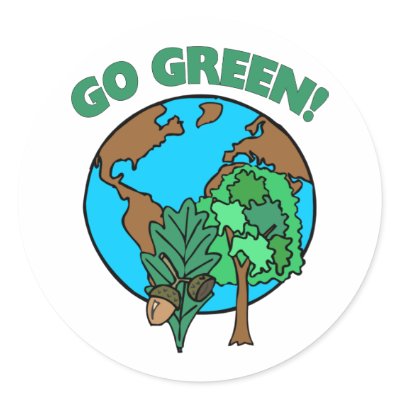 Go Green Earth Day Stickers by naturetees
