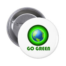 Go Green Earth Pinback Button