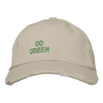 GO GREEN EMBROIDERED HAT