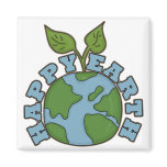 Go Green Happy Earth World Fridge Magnet