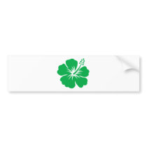 Go green hibiscus flower bumper sticker