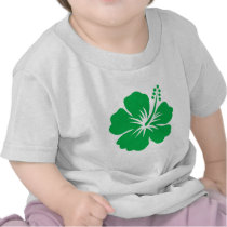 Go green hibiscus flower tee shirt