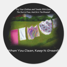 Go Green: Laundry on Line Artwork: breeze, wind Sticker