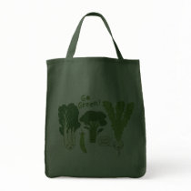 Go Green! (Leafy Green!) Happy Garden Veggies Tote Bags
