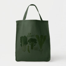 Go Green! (Leafy Green!) Happy Garden Veggies Tote Bags