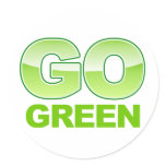 Go Green Logo Round Sticker