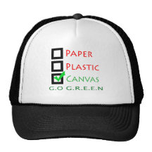 Go Green Paper Plastic Canvas Trucker Hats