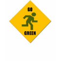 Go Green Pedestrian Sign Womens Hoodie Shirt