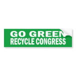 Go Green Recycle Congress Sticker Bumper Sticker