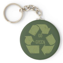 Go Green Recycle Logo Keychains
