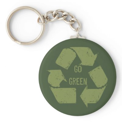 Go Green Recycle Logo Keychains by artladymanor
