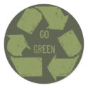 Go Green Recycle Logo stickers