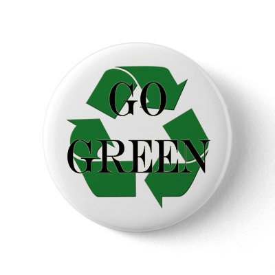 Go Green Recycle Symbol Button by DesignsbySylvia